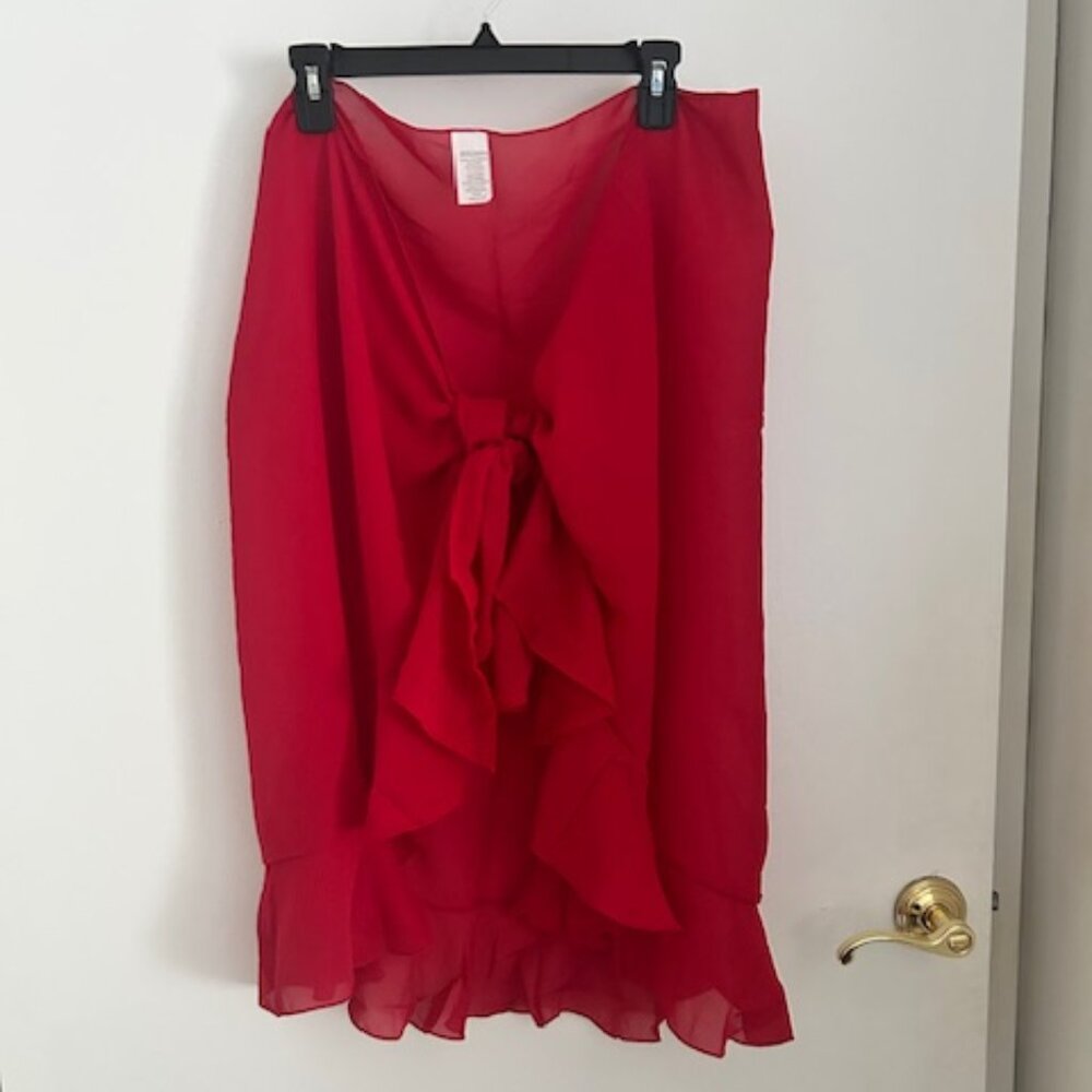 Elegant Red Swim Sarong